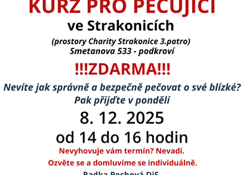 Kurz pro pečující 8. 12. 2025 ve Strakonicích