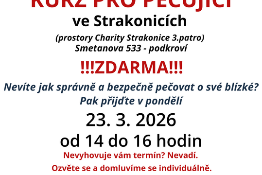 Kurz pro pečující ve Strakonicích Zdarma 23. 3. 2026