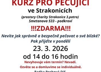 Kurz pro pečující ve Strakonicích Zdarma 23. 3. 2026